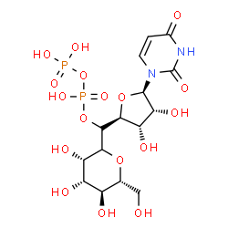 ChemSpider 2D Image | (1xi)-1,5-Anhydro-1-[(S)-[(2S,3S,4R,5R)-5-(2,4-dioxo-3,4-dihydro-1(2H)-pyrimidinyl)-3,4-dihydroxytetrahydro-2-furanyl]{[hydroxy(phosphonooxy)phosphoryl]oxy}methyl]-D-mannitol | C15H24N2O17P2