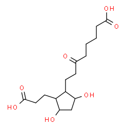 ChemSpider 2D Image | 8-[2-(2-Carboxyethyl)-3,5-dihydroxycyclopentyl]-6-oxooctanoic acid | C16H26O7