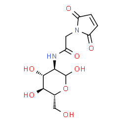 ChemSpider 2D Image | 2-Deoxy-2-{[(2,5-dioxo-2,5-dihydro-1H-pyrrol-1-yl)acetyl]amino}-D-glucopyranose | C12H16N2O8