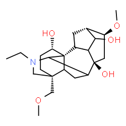 ChemSpider 2D Image | (1alpha,4beta,5xi,9xi,10alpha,16beta,17xi)-20-Ethyl-16-methoxy-4-(methoxymethyl)aconitane-1,8,14-triol | C23H37NO5