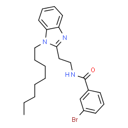 ChemSpider 2D Image | 3-Bromo-N-[2-(1-octyl-1H-benzimidazol-2-yl)ethyl]benzamide | C24H30BrN3O