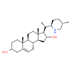 ChemSpider 2D Image | (16alpha,17beta)-17-{(1S)-1-[(2R,5S)-5-Methyl-2-piperidinyl]ethyl}androst-5-ene-3,16-diol | C27H45NO2