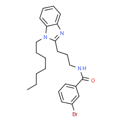 ChemSpider 2D Image | 3-Bromo-N-[3-(1-heptyl-1H-benzimidazol-2-yl)propyl]benzamide | C24H30BrN3O