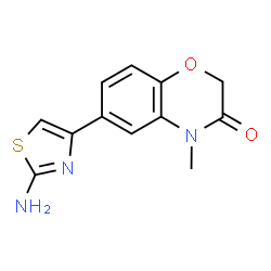 ChemSpider 2D Image | 6-(2-Amino-1,3-thiazol-4-yl)-4-methyl-2H-1,4-benzoxazin-3(4H)-one | C12H11N3O2S