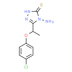 ChemSpider 2D Image | 4-Amino-5-[1-(4-chlorophenoxy)ethyl]-2,4-dihydro-3H-1,2,4-triazole-3-thione | C10H11ClN4OS