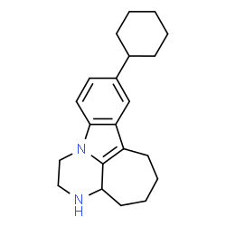 ChemSpider 2D Image | 9-Cyclohexyl-1,2,3,3a,4,5,6,7-octahydro-3,11b-diazacyclohepta[jk]fluorene | C21H28N2