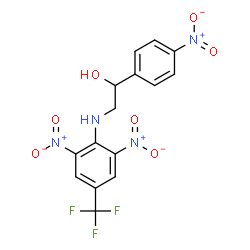 ChemSpider 2D Image | 2-(2,6-Dinitro-4-trifluoromethyl-phenylamino)-1-(4-nitro-phenyl)-ethanol | C15H11F3N4O7
