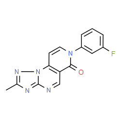 ChemSpider 2D Image | 7-(3-Fluorophenyl)-2-methylpyrido[3,4-e][1,2,4]triazolo[1,5-a]pyrimidin-6(7H)-one | C15H10FN5O