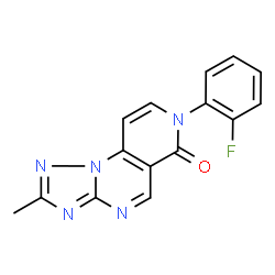 ChemSpider 2D Image | 7-(2-Fluorophenyl)-2-methylpyrido[3,4-e][1,2,4]triazolo[1,5-a]pyrimidin-6(7H)-one | C15H10FN5O