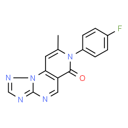 ChemSpider 2D Image | 7-(4-Fluorophenyl)-8-methylpyrido[3,4-e][1,2,4]triazolo[1,5-a]pyrimidin-6(7H)-one | C15H10FN5O