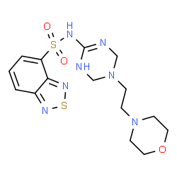 ChemSpider 2D Image | N-{5-[2-(4-Morpholinyl)ethyl]-1,4,5,6-tetrahydro-1,3,5-triazin-2-yl}-2,1,3-benzothiadiazole-4-sulfonamide | C15H21N7O3S2