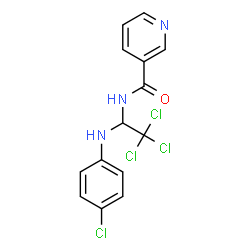 ChemSpider 2D Image | N-{2,2,2-Trichloro-1-[(4-chlorophenyl)amino]ethyl}nicotinamide | C14H11Cl4N3O