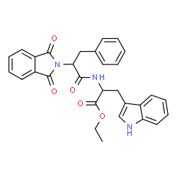 ChemSpider 2D Image | Ethyl N-[2-(1,3-dioxo-1,3-dihydro-2H-isoindol-2-yl)-3-phenylpropanoyl]tryptophanate | C30H27N3O5