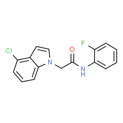 ChemSpider 2D Image | 2-(4-Chloro-1H-indol-1-yl)-N-(2-fluorophenyl)acetamide | C16H12ClFN2O