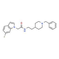 ChemSpider 2D Image | N-[2-(1-Benzyl-4-piperidinyl)ethyl]-2-(6-fluoro-1H-indol-1-yl)acetamide | C24H28FN3O