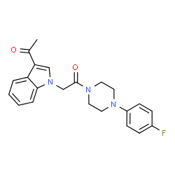 ChemSpider 2D Image | 2-(3-Acetyl-1H-indol-1-yl)-1-[4-(4-fluorophenyl)-1-piperazinyl]ethanone | C22H22FN3O2