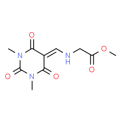 ChemSpider 2D Image | Methyl N-[(1,3-dimethyl-2,4,6-trioxotetrahydro-5(2H)-pyrimidinylidene)methyl]glycinate | C10H13N3O5