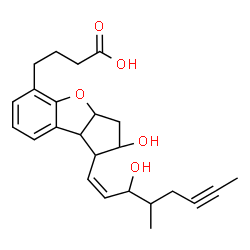 ChemSpider 2D Image | 4-{2-Hydroxy-1-[(1Z)-3-hydroxy-4-methyl-1-octen-6-yn-1-yl]-2,3,3a,8b-tetrahydro-1H-benzo[b]cyclopenta[d]furan-5-yl}butanoic acid | C24H30O5