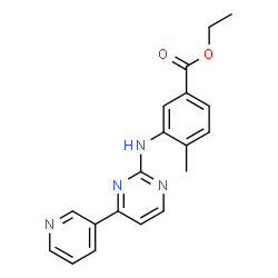 ChemSpider 2D Image | Ethyl 4-methyl-3-[[4-(3-pyridinyl)-2-pyrimidinyl]amino]benzoate | C19H18N4O2