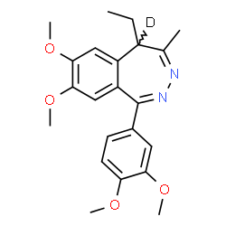 ChemSpider 2D Image | 1-(3,4-Dimethoxyphenyl)-5-ethyl-7,8-dimethoxy-4-methyl(5-~2~H)-5H-2,3-benzodiazepine | C22H25DN2O4