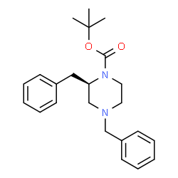 ChemSpider 2D Image | (R)-tert-butyl 2,4-dibenzylpiperazine-1-carboxylate | C23H30N2O2