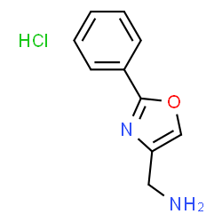 ChemSpider 2D Image | 4-(aminomethyl)-2-phenyloxazole hydrochloride | C10H11ClN2O