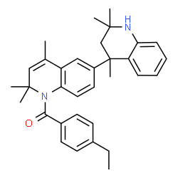 ChemSpider 2D Image | (4-Ethylphenyl)(2,2,2',2',4,4'-hexamethyl-1,2,3,4-tetrahydro-4,6'-biquinolin-1'(2'H)-yl)methanone | C33H38N2O