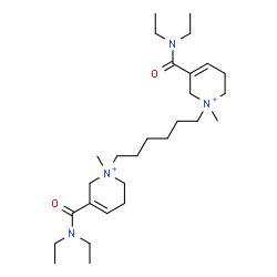 ChemSpider 2D Image | 1,1'-(1,6-Hexanediyl)bis[5-(diethylcarbamoyl)-1-methyl-1,2,3,6-tetrahydropyridinium] | C28H52N4O2