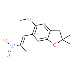 ChemSpider 2D Image | 5-Methoxy-2,2-dimethyl-6-[(1E)-2-nitro-1-propen-1-yl]-2,3-dihydro-1-benzofuran | C14H17NO4