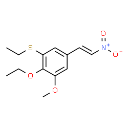 ChemSpider 2D Image | 2-Ethoxy-1-(ethylsulfanyl)-3-methoxy-5-[(E)-2-nitrovinyl]benzene | C13H17NO4S