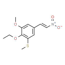 ChemSpider 2D Image | 2-Ethoxy-1-methoxy-3-(methylsulfanyl)-5-[(E)-2-nitrovinyl]benzene | C12H15NO4S