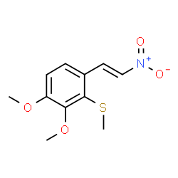 ChemSpider 2D Image | 1,2-Dimethoxy-3-(methylsulfanyl)-4-[(E)-2-nitrovinyl]benzene | C11H13NO4S
