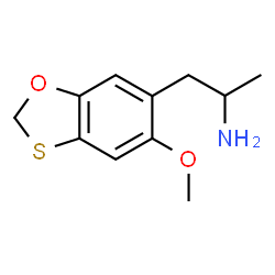 ChemSpider 2D Image | 1-(5-Methoxy-1,3-benzoxathiol-6-yl)-2-propanamine | C11H15NO2S