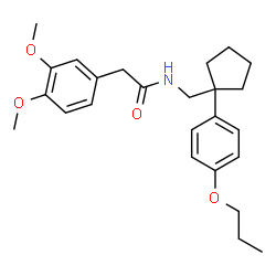 ChemSpider 2D Image | 2-(3,4-Dimethoxyphenyl)-N-{[1-(4-propoxyphenyl)cyclopentyl]methyl}acetamide | C25H33NO4