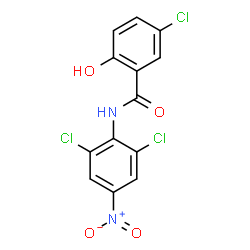 ChemSpider 2D Image | 5-Chloro-N-(2,6-dichloro-4-nitrophenyl)-2-hydroxybenzamide | C13H7Cl3N2O4