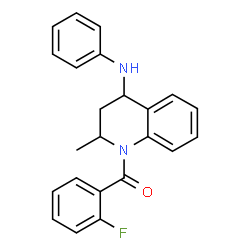ChemSpider 2D Image | (4-Anilino-2-methyl-3,4-dihydro-1(2H)-quinolinyl)(2-fluorophenyl)methanone | C23H21FN2O