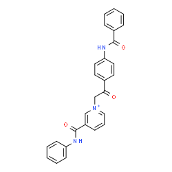 ChemSpider 2D Image | 1-{2-[4-(Benzoylamino)phenyl]-2-oxoethyl}-3-(phenylcarbamoyl)pyridinium | C27H22N3O3