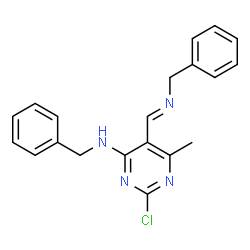 ChemSpider 2D Image | N-Benzyl-5-[(E)-(benzylimino)methyl]-2-chloro-6-methyl-4-pyrimidinamine | C20H19ClN4