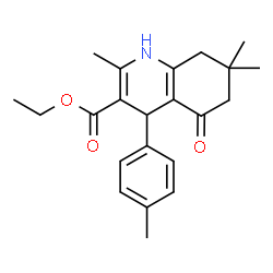 ChemSpider 2D Image | Ethyl 2,7,7-trimethyl-4-(4-methylphenyl)-5-oxo-1,4,5,6,7,8-hexahydro-3-quinolinecarboxylate | C22H27NO3