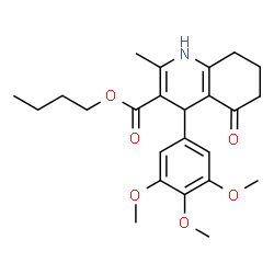 ChemSpider 2D Image | Butyl 2-methyl-5-oxo-4-(3,4,5-trimethoxyphenyl)-1,4,5,6,7,8-hexahydro-3-quinolinecarboxylate | C24H31NO6
