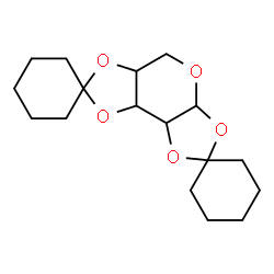ChemSpider 2D Image | Tetrahydro-3a'H-dispiro[cyclohexane-1,2'-bis[1,3]dioxolo[4,5-b:4',5'-d]pyran-7',1''-cyclohexane] | C17H26O5