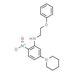 ChemSpider 2D Image | 2-Nitro-N-(2-phenoxyethyl)-5-(1-piperidinyl)aniline | C19H23N3O3