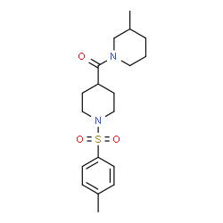 ChemSpider 2D Image | (3-Methyl-piperidin-1-yl)-[1-(toluene-4-sulfonyl)-piperidin-4-yl]-methanone | C19H28N2O3S