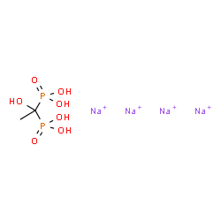 ChemSpider 2D Image | Phosphonic acid, (1-hydroxyethylidene)bis-, sodium salt (1:4) | C2H8Na4O7P2