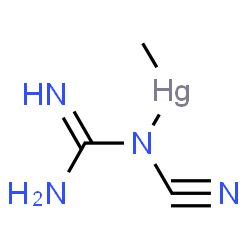 ChemSpider 2D Image | (1-Cyanoguanidinato-kappaN)(methyl)mercury | C3H6HgN4