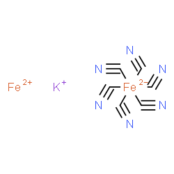 ChemSpider 2D Image | Ferrate(2-), hexakis(cyano-kappaC)-, iron(2+) potassium (1:1:1) | C6Fe2KN6