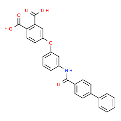 ChemSpider 2D Image | 4-{3-[(4-Biphenylylcarbonyl)amino]phenoxy}phthalic acid | C27H19NO6