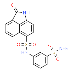 ChemSpider 2D Image | 2-Oxo-N-(3-sulfamoylphenyl)-1,2-dihydrobenzo[cd]indole-6-sulfonamide | C17H13N3O5S2