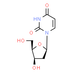 ChemSpider 2D Image | 1-(2-Deoxy-beta-D-threo-pentofuranosyl)-2,4(1H,3H)-pyrimidinedione | C9H12N2O5