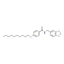 ChemSpider 2D Image | N-(1,3-Benzodioxol-5-ylmethyl)-4-(decyloxy)benzamide | C25H33NO4
